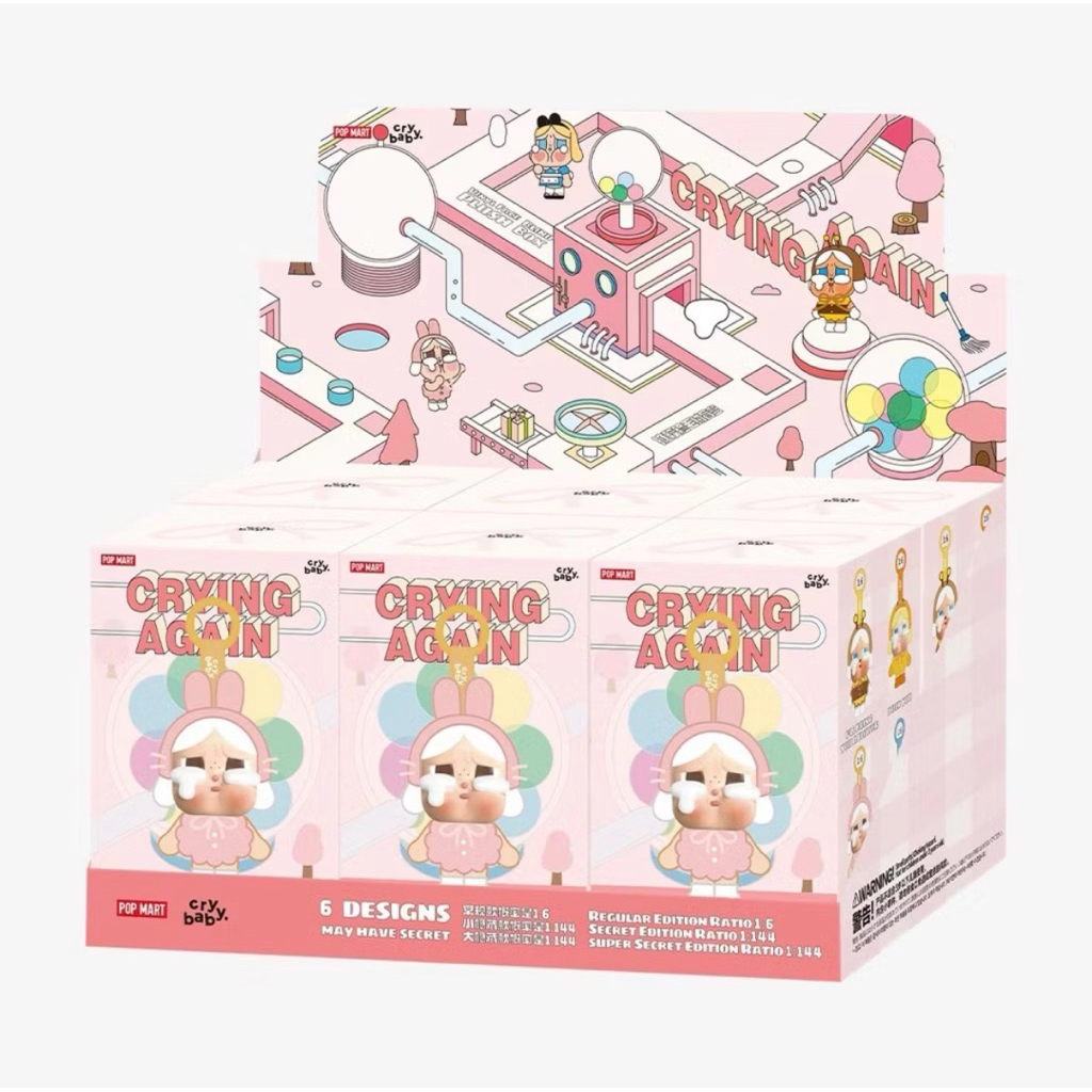 MYPH POPMART WHOLE SET CRYBABY CRYING AGAIN MÓC KHOÁ BÔNG 6 BLINDBOX ( CHÍNH HÃNG HÀ NỘI )