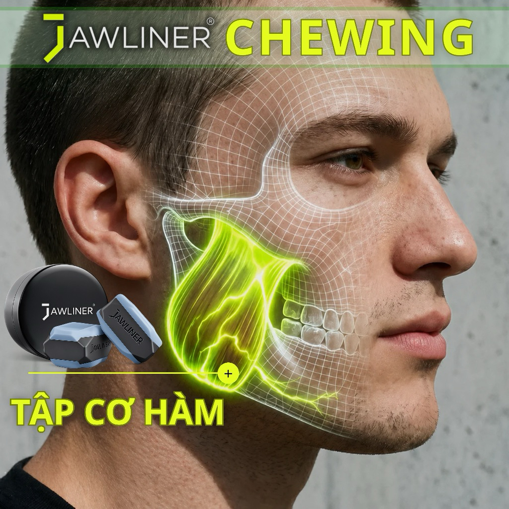 JAWLINER ĐỨC Bộ Tập Cơ Hàm Viên Nhai Chewing Mewing Tạo Jawline Giảm Nọng Cằm Mũi Cao Hết Lệch Mặt