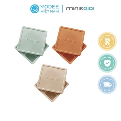 MinikOiOi Khay trữ thức ăn bằng silicone cao cấp cho bé, có nắp đậy tiện lợi và dễ vệ sinh