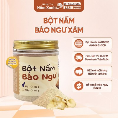 Bột Nấm Bào Ngư Xám 50gr 100gr 200gr Nêm Vị Ngọt Thanh Cho Món Ăn - Nông Trại Nấm Xanh