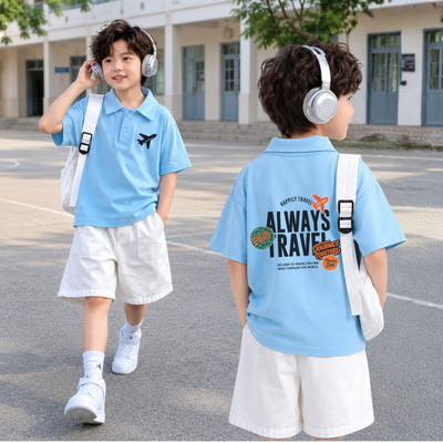 Áo polo bé trai in hình Máy bay cho bé đi học đi chơi, size từ 15-40kg chất liệu thun cotton 4 chiều - Loza Kids PL3643