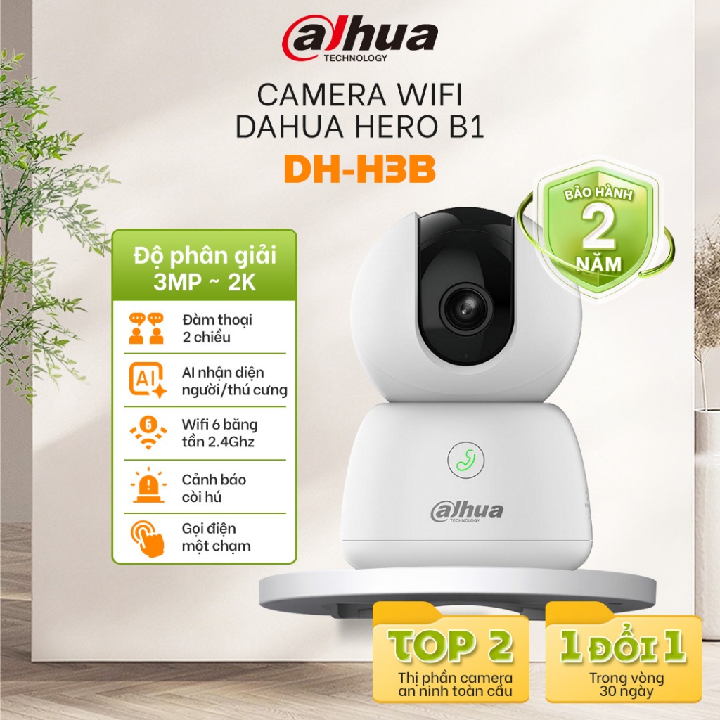 Camera WiFi Dahua Hero B1 (3MP/5MP), Quay Quét 360 Độ, Chạm để gọi điện, Đàm thoại 2 chiều, Tự động 