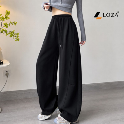 Quần dài nữ dáng suông ống cong NQ10 3 màu đen ghi đậm nhạt Loza LQ076231