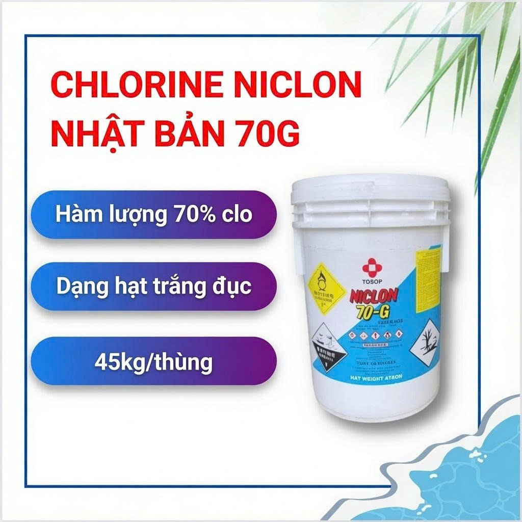 Clorin 70% Dạng Bột, Clo Bột 70% Niclon, Clorin 70% Xử Lý Nước
