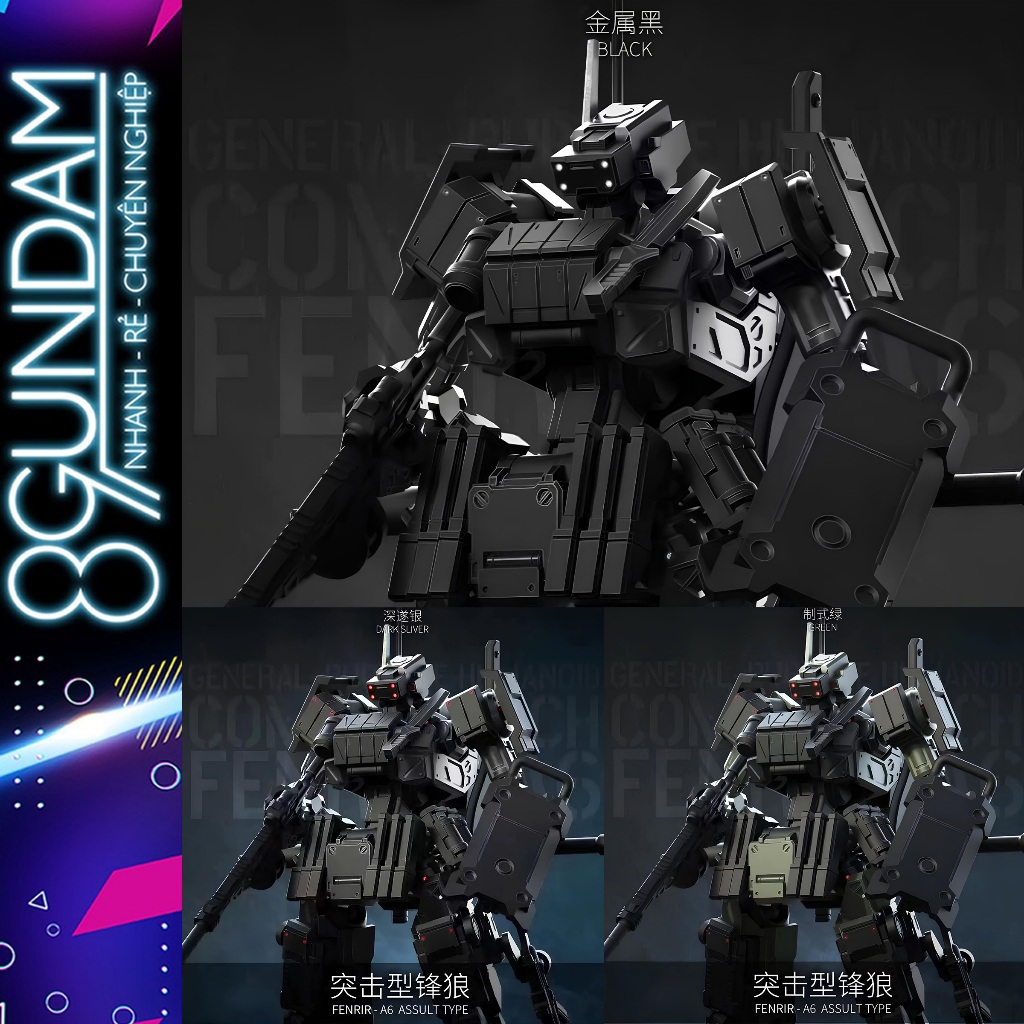[CÓ SẴN] Mô Hình Lắp Ráp 1/18 3Min Project A - FENRIR A6 Assault Wolf (set 2 con)