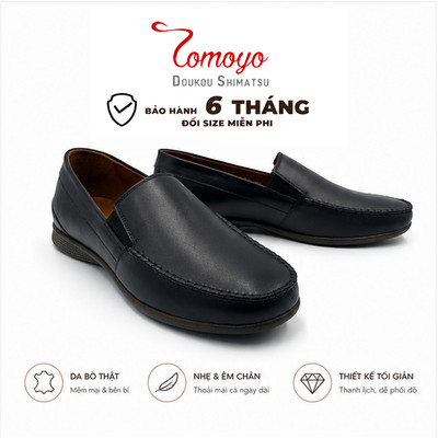 Giày Lười Nam Da Bò TOMOYO - TMN51401 - Đen - Giày Nam Cao Cấp