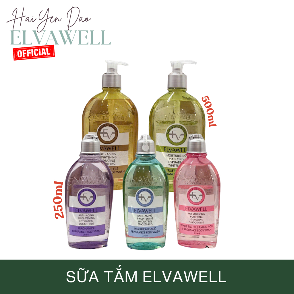 Sữa Tắm Elvawell Hương Nước Hoa 500ml ; Sữa Tắm Elvawell 250ml