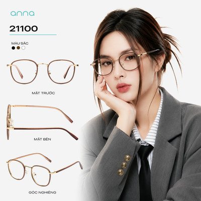 Gọng kính thời trang nam nữ ANNA chất liệu kim loại dáng vuông unisex cá tính OL 21100
