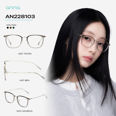 Gọng kính mắt thời trang ANNA nam nữ dáng vuông chất liệu kim loại cao cấp AN228103