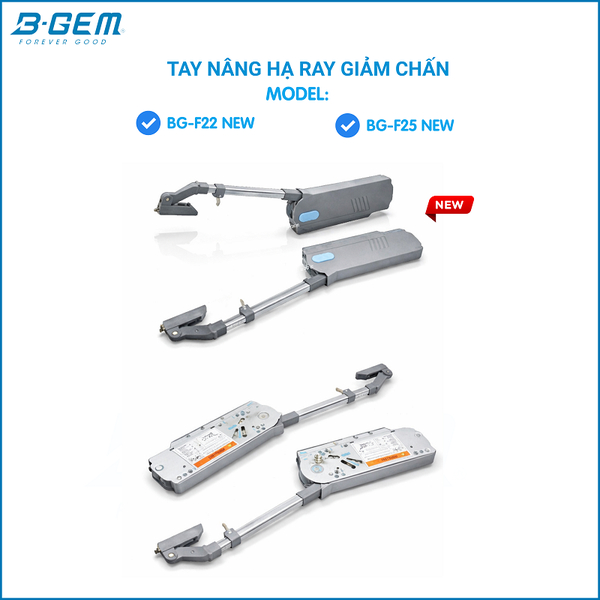 Tay nâng cánh tủ Blum HF22/HF25, Bgem BG-F22