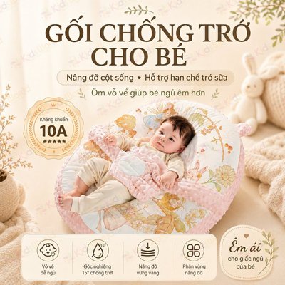 Gối chống trào ngược cổ tích kèm bàn tay vỗ ru bé ngủ ngon chống giật mình, Đệm ngủ Kidsworld cho bé