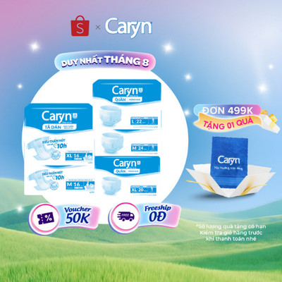 [CHỈ BÁN TRÊN TMĐT] Combo 2 gói Caryn tã quần/tã dán người lớn siêu thấm hút - chống tràn size M/L/XL