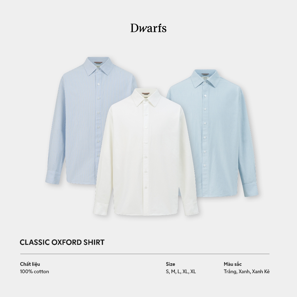 Áo sơ mi cổ lật dài tay chất oxford DWARFS Classic Oxford Shirt