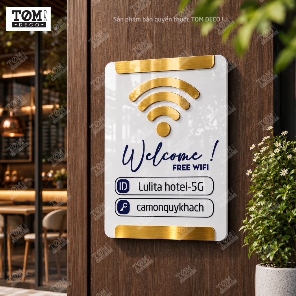 BIỂN WIFI FREE, PASSWORD ĐĂNG NHẬP MẠNG, BẢNG THÔNG TIN WIFI