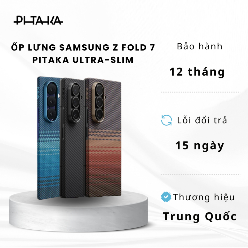 [Samsung Z Fold7] Ốp lưng PITAKA Ultra-Slim - Hàng Chính Hãng Hỗ Trợ Sạc Không Dây