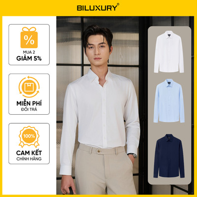 [NEW 2026] Áo Sơ Mi Nam Dài Tay 1SMDB632 Biluxury Form Slimfit Cao Cấp Chống Nhăn Bền Màu
