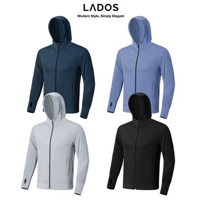 Áo Khoác Thun chống nắng Nam LADOS-2125 form regular fit chất thun poly mềm mát, co giãn, có nón chống nắng