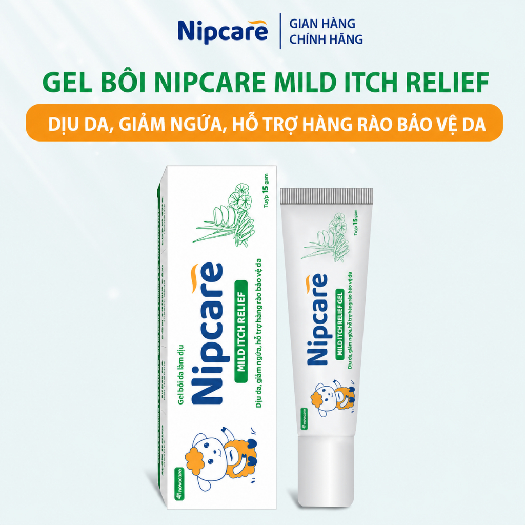 Gel bôi Nipcare Mild Itch Relief 15g - giảm ngứa, dịu da cho bé khi muỗi đốt, chàm sữa, hăm