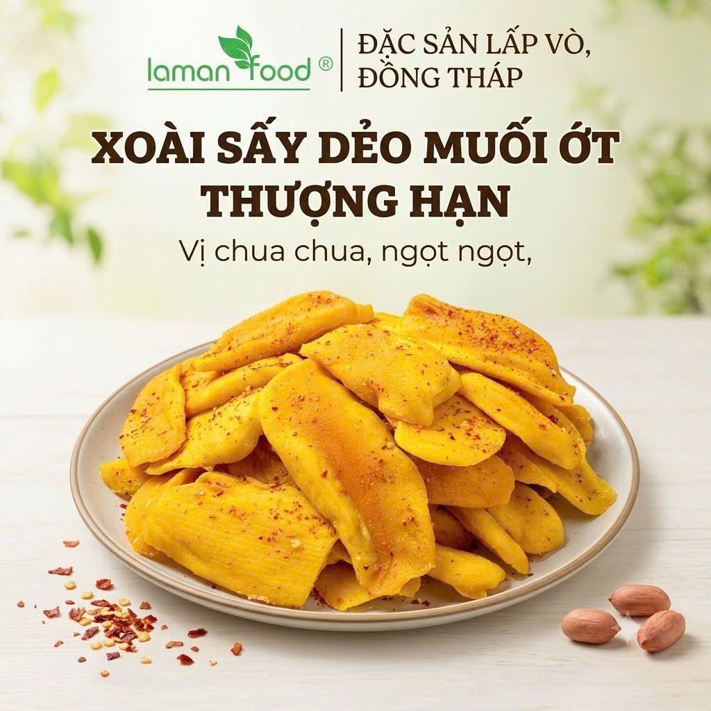 Xoài sấy dẻo muối ớt - Laman food