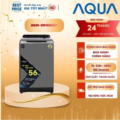AQW-DR160UHT.PS Máy Giặt Aqua Inverter 16kg Tự Động Phân Bổ Nước Giặt, Giặt Thông Minh AI