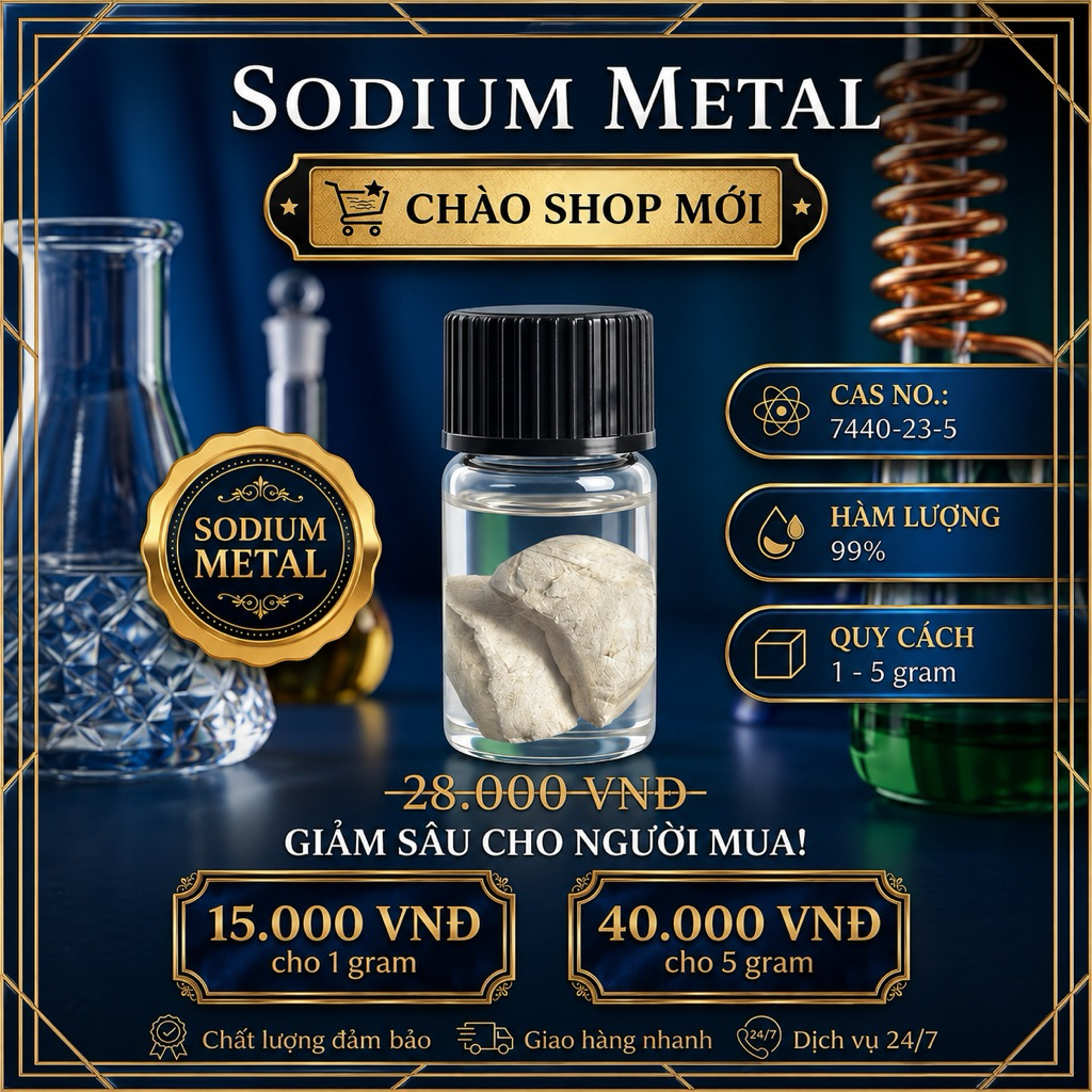 (ĐÃ VỀ HÀNG) Sodium metal 99% (Na), kim loại natri, có SDS