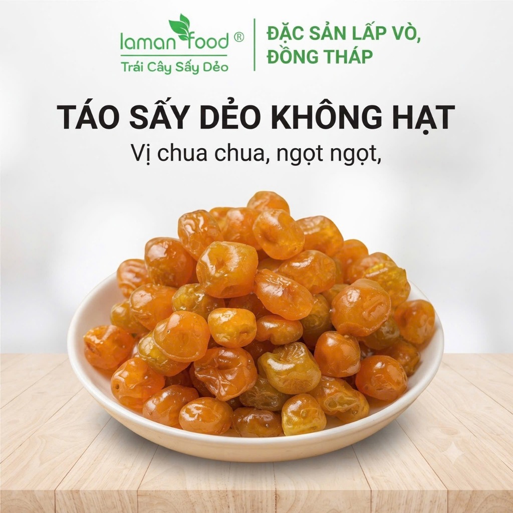 Táo sấy dẻo không hạt - Laman Food
