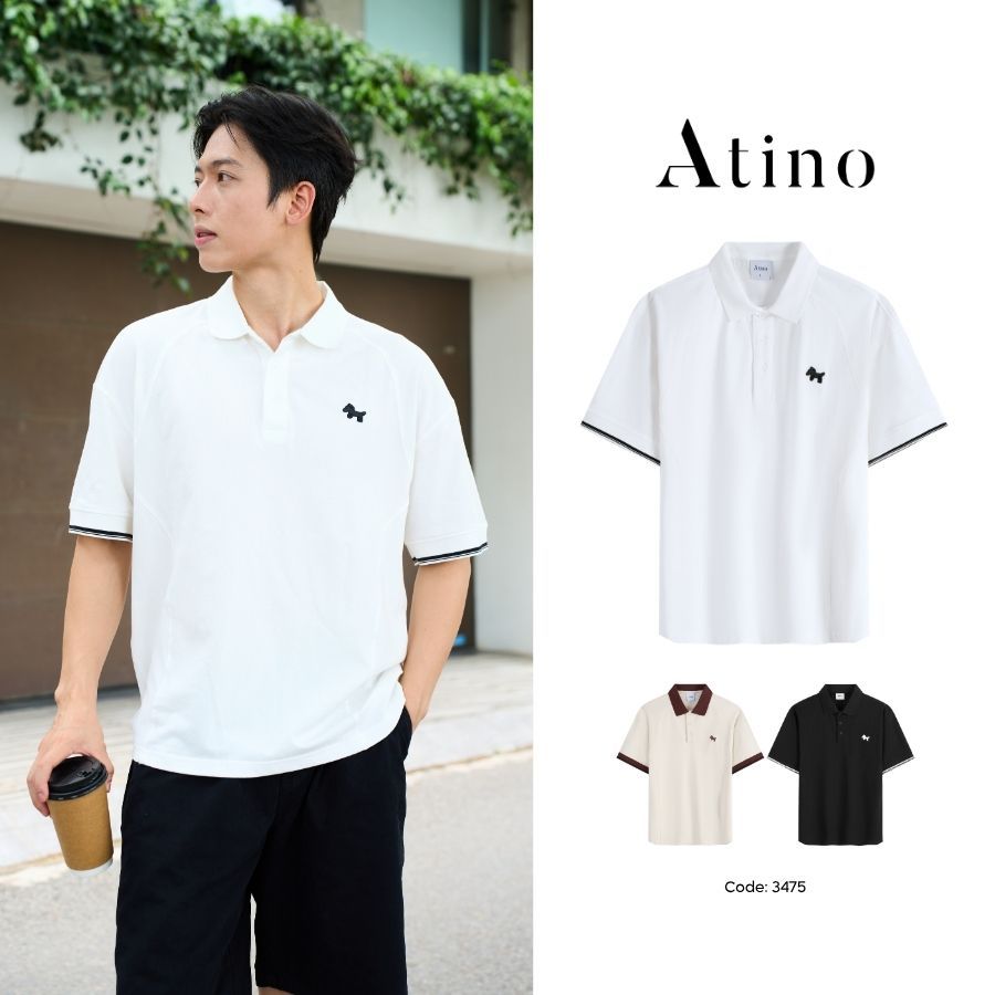 Áo Thun Polo Nam Có Cổ ATINO Dáng Rộng Oversize, Co Giãn, Trơn Basic Logo Ngựa L.3.3475