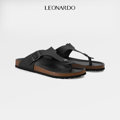 Dép Trấu Dominic Nam Nữ Chất Liệu Quai Da Microfiber Cao Cấp Thương Hiệu LEONARDO
