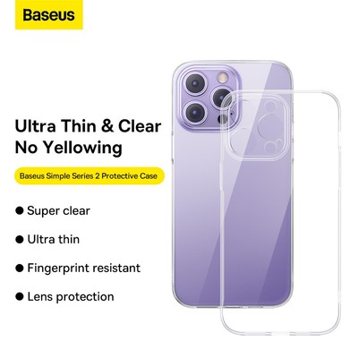 Ốp Lưng Baseus Phong Cách Tối Giản Crystal Clear Chống Sốc Bảo Vệ Toàn Diện Phù Hợp Cho Ip 12/13/14/16