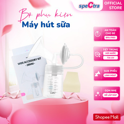 Bộ Phụ Kiện Máy Hút Sữa Spectra - Size 16mm/ 18mm/ 20mm/ 24mm/ 28mm, Hàng Chính Hãng