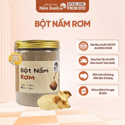 Bột Nấm Rơm Xay Mịn 50gr 100gr 200gr Nêm Vị Ngọt Thanh Bổ Dưỡng Cho Món Ăn - Nông Trại Nấm Xanh