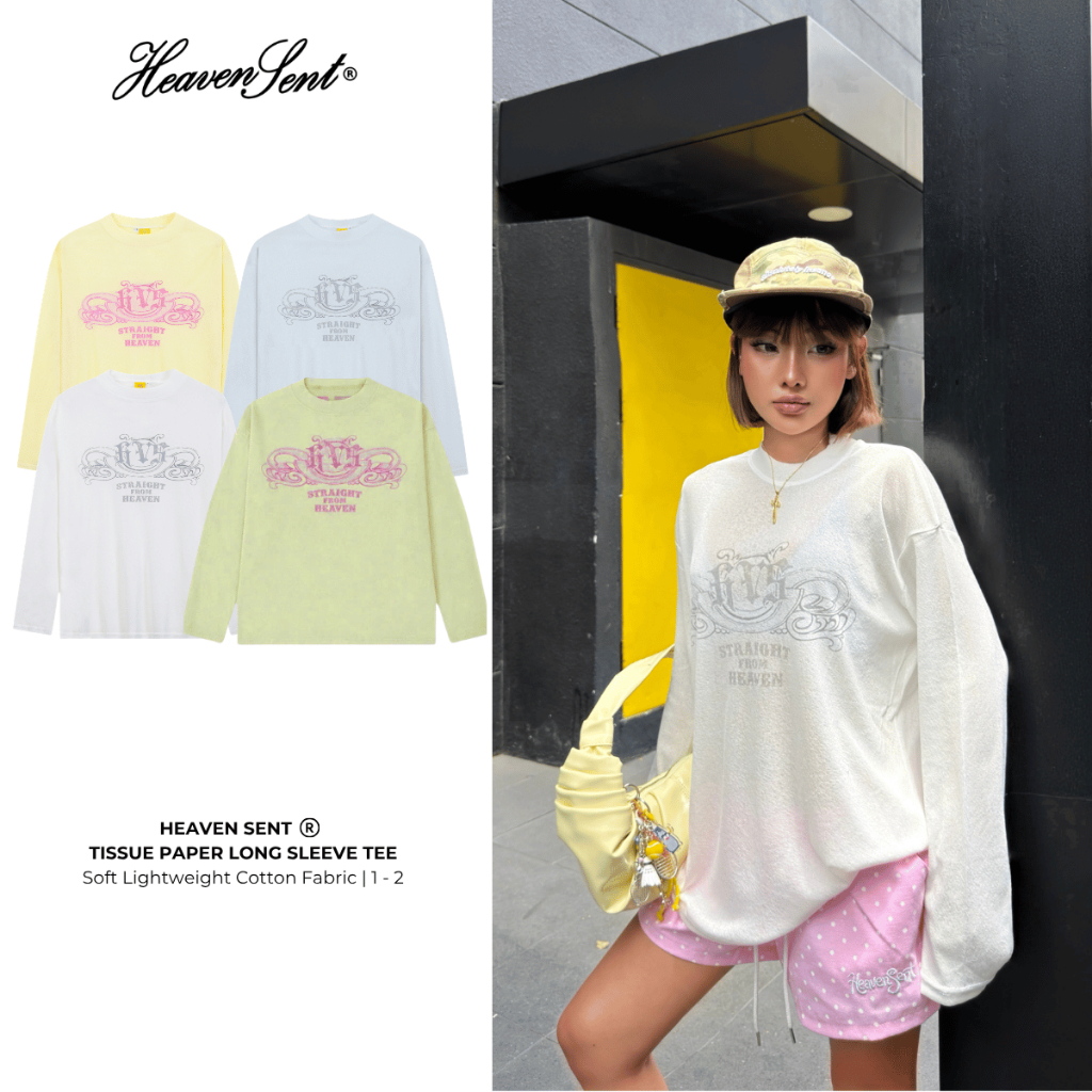 [SVIP]  Áo Thun Giấy Xược Longsleeve Heaven Sent "Straight From Heaven" - HS_TS012