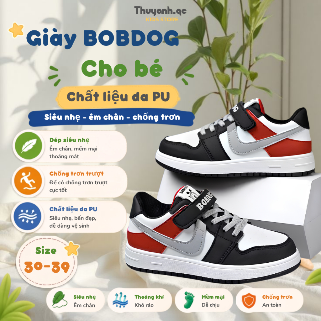 Giày Cao Cổ Cho Bé Da PU Mềm BOBDOG - Giày Thể Thao Trẻ Em BOBDOG Chống Trơn Nhẹ (G3963)
