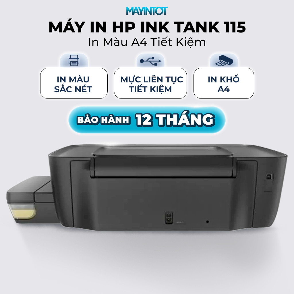 Máy In Màu HP Ink Tank 115 Máy In Phun Màu Máy In Văn Phòng, Phòng Khám, Gia Đình - Máy In Tốt