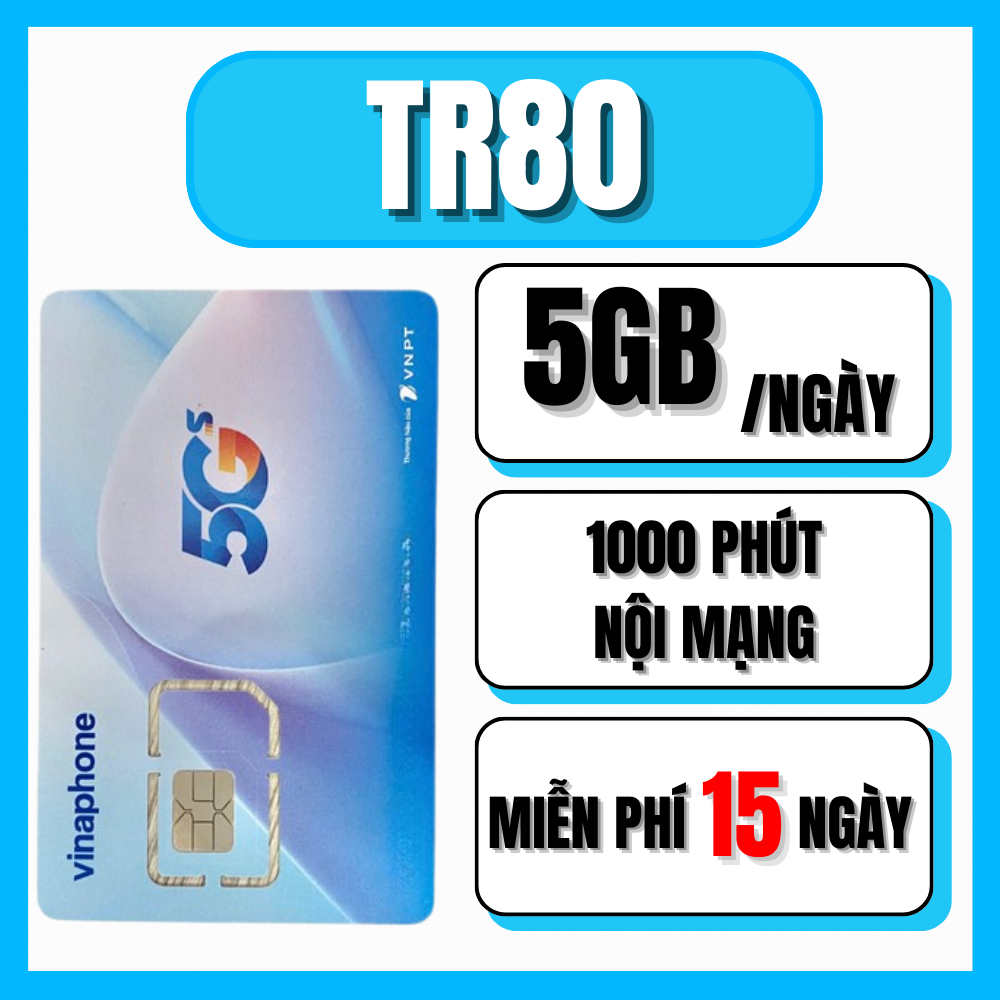 [XUYÊN VIỆT CÙNG VINAPHONE 5G] eSIM Du Lịch VinaPhone 5G Chính Hãng Miễn Phí 5GB/Ngày TR60 TR80A TR1