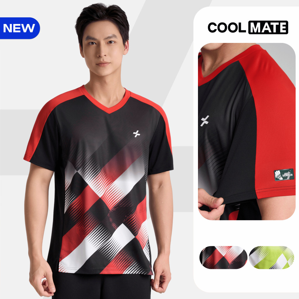 [TẶNG COMBO 2 TẤT]Áo thun Tshirt cầu lông nam Graphic Slash Smash Energy chất mát lạnh, thoáng khí, nhanh khô Coolmate