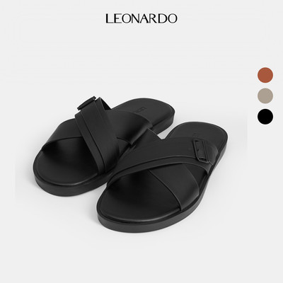Dép Da Nam Leon Chất Liệu Microfiber Bền Bỉ Thương Hiệu LEONARDO