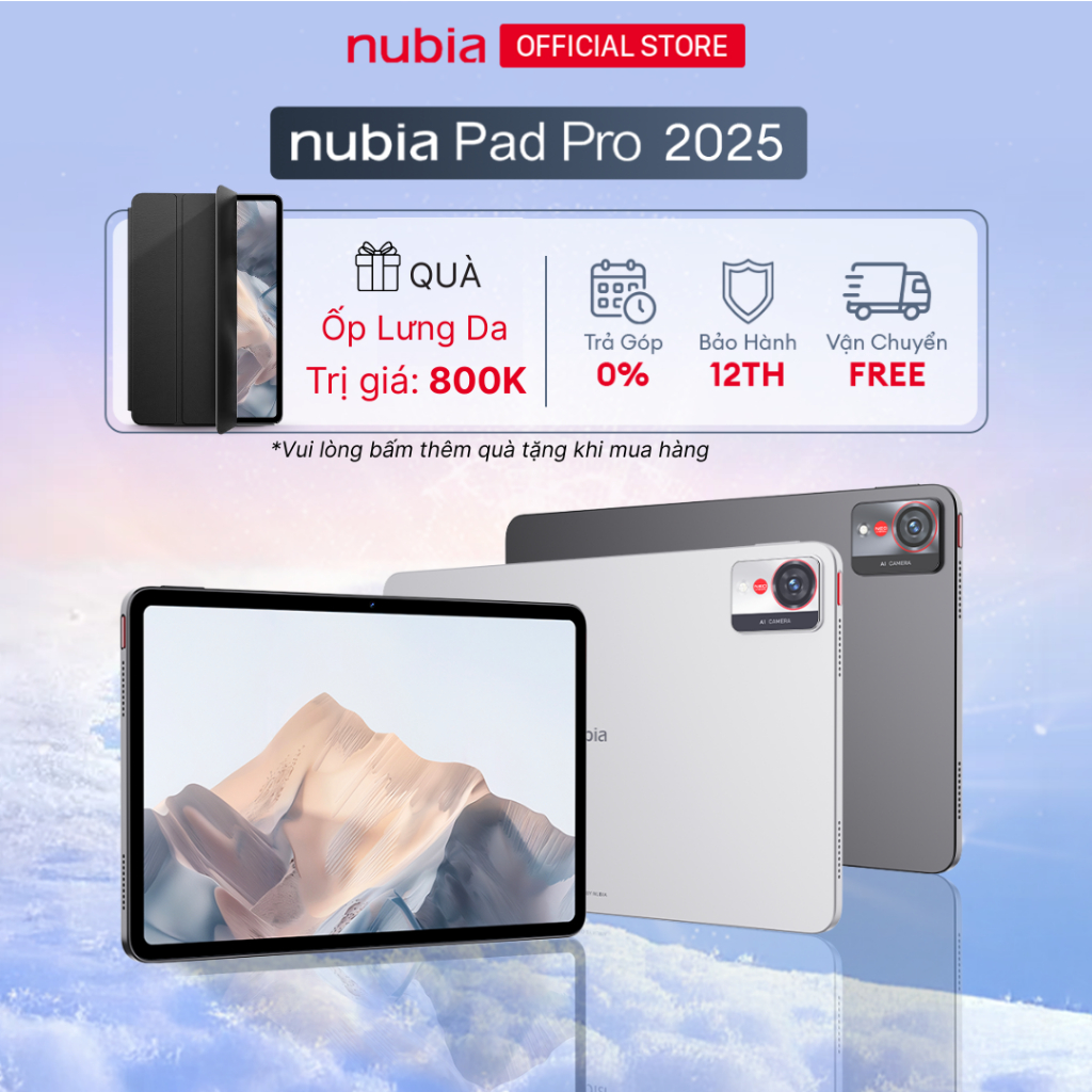 Máy tính bảng Nubia Pad Pro 2025 Mỏng Nhẹ I Chip Snapdragon 8 gen 3 I Pin 10100mAh 60W I Màn hình 2.8K I Tản nhiệt 6 lớp