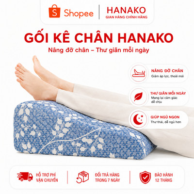 [HÀNG MỚI VỀ] Gối Kê Chân Hỗ Trợ Tĩnh Mạch Hanako Màu Xanh Lá Gạo Hot - Cải Thiện Phù Nề Chân, Tê Bì Chân