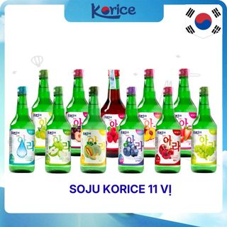 Soju Korice 11vị truyền thống, đào, táo, mận, nho, mơ, dâu, việt quất, phúc bồn tử, cherry, dưa lưới