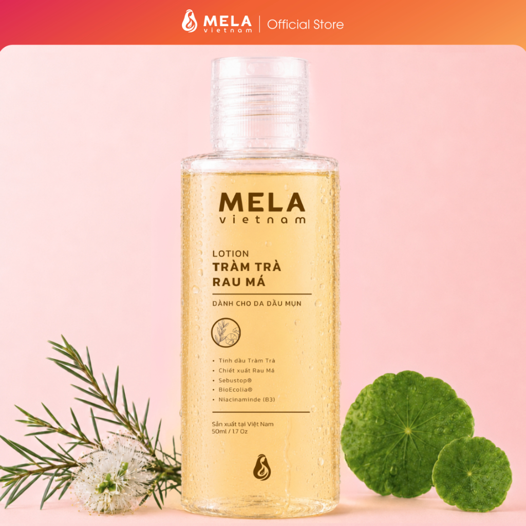 [Mela] Lotion Tràm Trà Rau Má cho da dầu mụn, Tràm Trà, Rau Má & Niacinamide (B3)