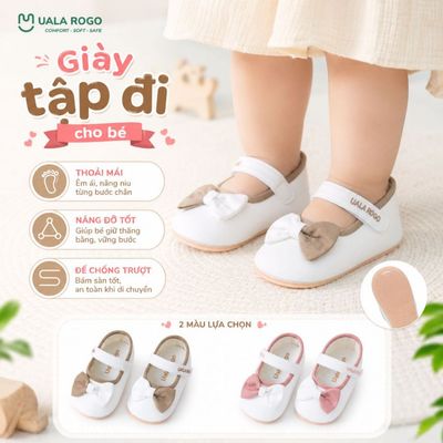 Giày tập đi cho bé Ualarogo sandal đế cao su chống trượt an toàn quai dán điều chỉnh UR 0917