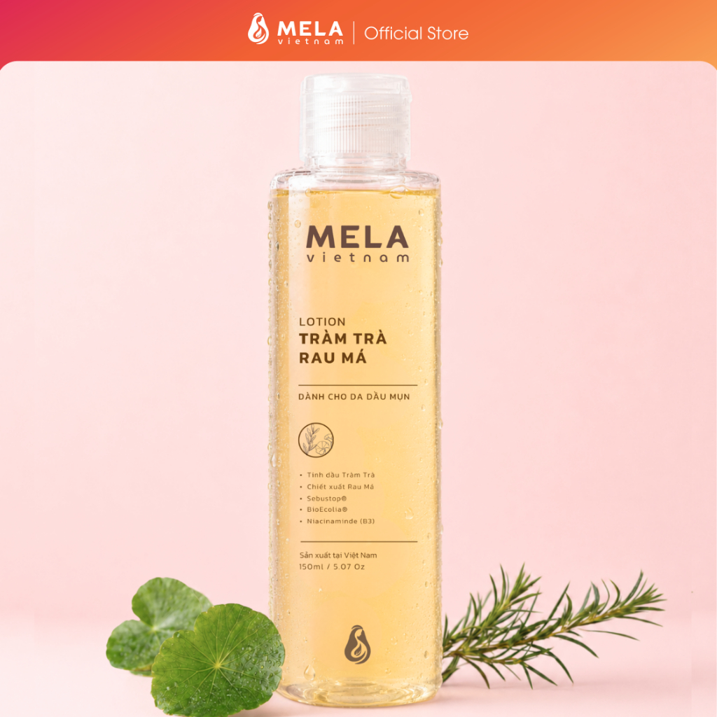 [Mela] Lotion Tràm Trà Rau Má cho da dầu mụn, Tràm Trà, Rau Má & Niacinamide (B3)