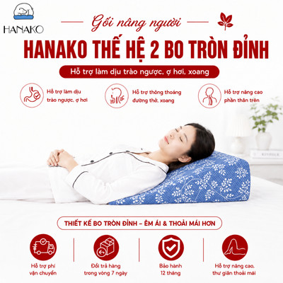 [HOT] GỐI HỖ TRỢ TRÀO NGƯỢC DẠ DÀY HANAKO MÀU XANH LÁ GẠO – THIẾT KẾ BO TRÒN ĐỈNH, THƯ GIÃN CỔ VAI GÁY