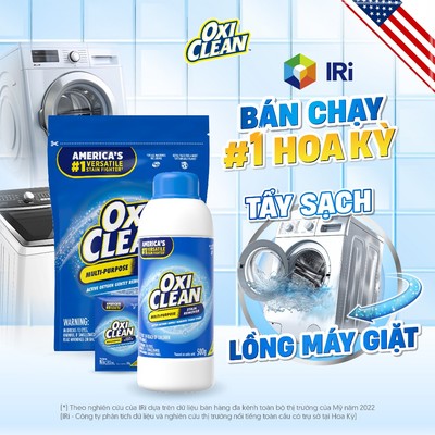 Bột Tẩy Lồng Giặt Oxiclean Giúp  Tẩy Các Vết Bẩn Tích Tụ, Không Gây Hại Tới Lồng Máy Giặt