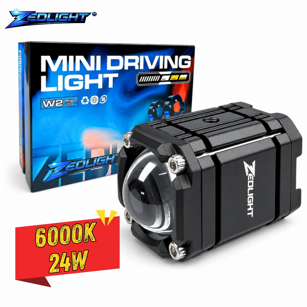 Đèn LED Trợ Sáng Mini W2 ZEDLIGHT, 4 Chế Độ Sáng Tích Hợp Auto Passing - Bảo Hành 24 Tháng
