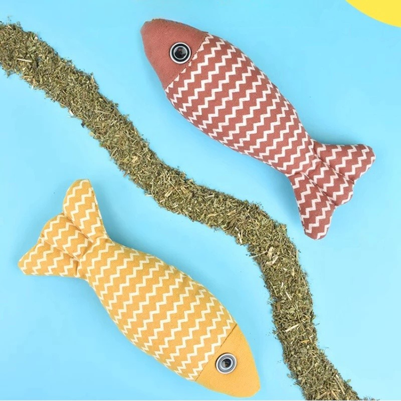 CatFun 2026 Đồ Chơi Mèo Cá Tự Chơi Catnip Sang Trọng Đồ Chơi Tương Tác Mèo Con Chó Con Nhai Đồ Chơi 