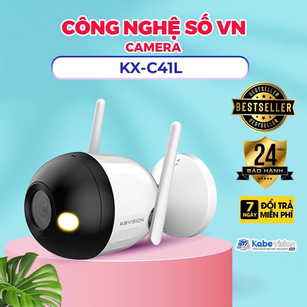 Camera Wifi Full Color 4MP KBVISION ngoài trời KX-C41L - BẢO HÀNH CHÍNH HÃNG 2 NĂM