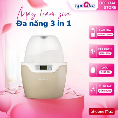 Máy Hâm Sữa Đa Năng Spectra - 3 in1, Tiệt Trùng, Hấp Thức Ăn, Hàng Chính Hãng (Bảo Hành 12 Tháng)