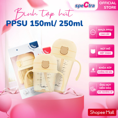 Bình Tập Hút PPSU Spectra - Góc Nghiêng 48°, 150ml/ 250ml, Hàng Chính Hãng